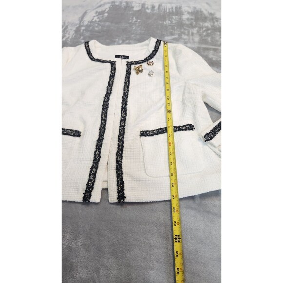 G by Giuliana Women's Large Cream Knit Tweed Cropped Blazer NWOT - Picture 7 of 8